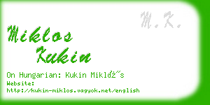 miklos kukin business card